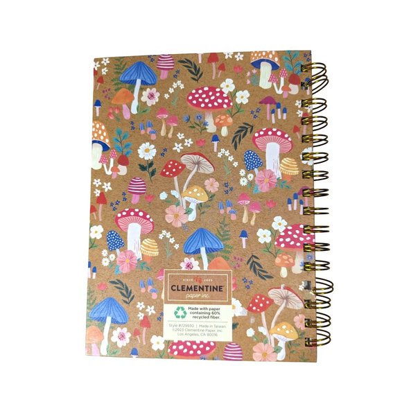 Clementine Mushroom Journal Pen Sticker Sheet Spiral Bound College Ruled - Picture 3 of 5